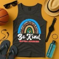 Be Kind Autism Awareness Pattern Rainbow Tank Top thumb 4