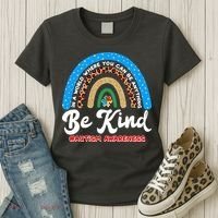 Be Kind Autism Awareness Pattern Rainbow Women's T-Shirt thumb 3