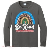 Be Kind Autism Awareness Pattern Rainbow Kids Long Sleeve Shirt thumb 0