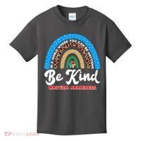 Be Kind Autism Awareness Pattern Rainbow Kids T-Shirt thumb 0