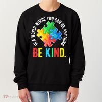 Be Kind Autism Awareness Cute Gift Women's Sweatshirt thumb 0
