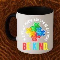 Be Kind Autism Awareness Cute Gift Coffee Mug thumb 2