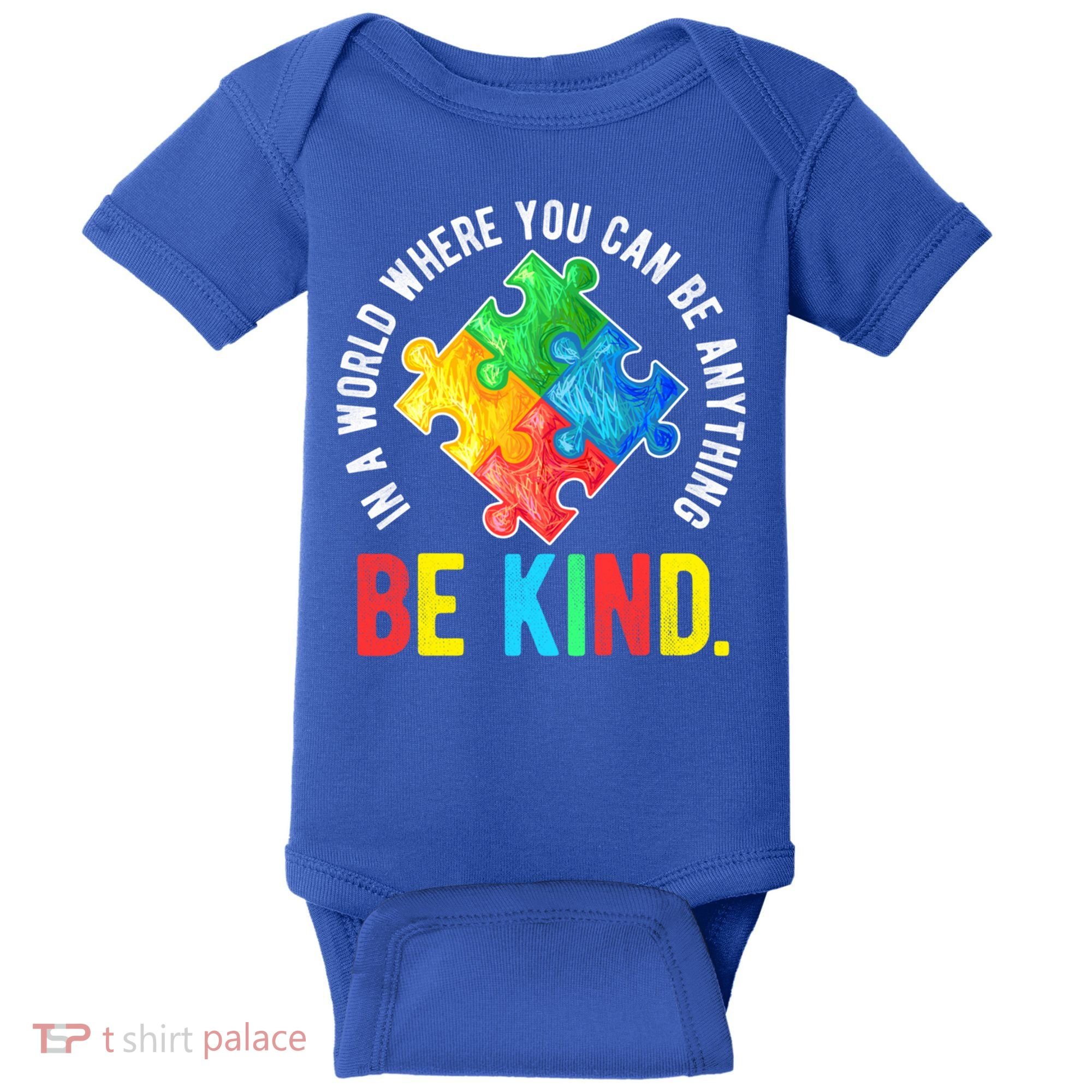 Be Kind Autism Awareness Cute Gift Baby Bodysuit