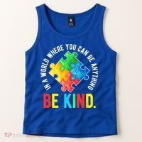 Be Kind Autism Awareness Cute Gift Tank Top thumb 2