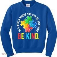 Be Kind Autism Awareness Cute Gift Kids Sweatshirt thumb 0