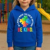 Be Kind Autism Awareness Cute Gift Kids Hoodie thumb 3