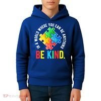 Be Kind Autism Awareness Cute Gift Kids Hoodie thumb 4