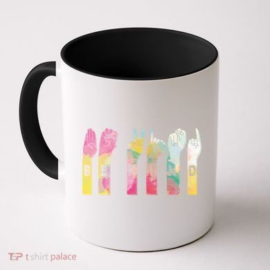 Be Kind Asl Alphabet American Sign Language Gift Coffee Mug
