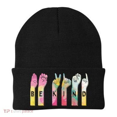 Be Kind Asl Alphabet American Sign Language Gift Beanie
