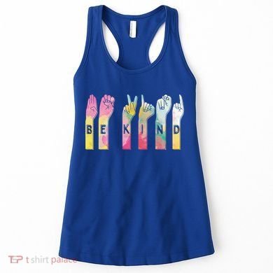 Be Kind Asl Alphabet American Sign Language Gift Women's Tank Top