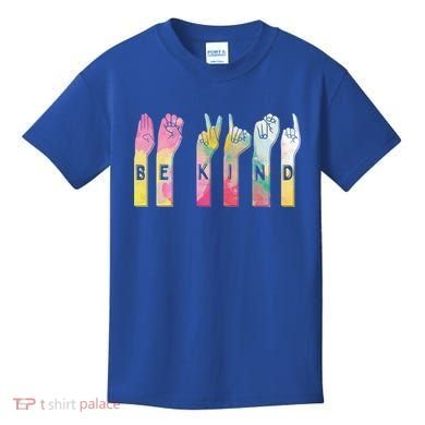 Be Kind Asl Alphabet American Sign Language Gift Kids T-Shirt