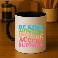 Be Kind Advocate Include Accept Support Autism Awareness Coffee Mug thumb 4