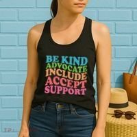 Be Kind Advocate Include Accept Support Autism Awareness Women's Tank Top thumb 2