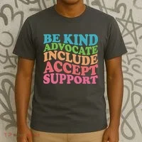 Be Kind Advocate Include Accept Support Autism Awareness T-Shirt thumb 3