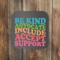 Be Kind Advocate Include Accept Support Autism Awareness Coaster thumb 0