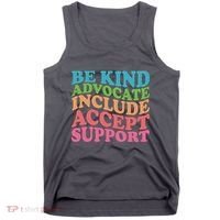 Be Kind Advocate Include Accept Support Autism Awareness Tank Top thumb 0