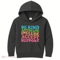 Be Kind Advocate Include Accept Support Autism Awareness Kids Hoodie thumb 0