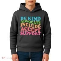 Be Kind Advocate Include Accept Support Autism Awareness Kids Hoodie thumb 4