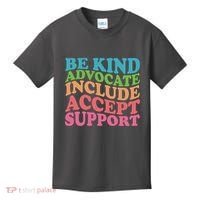 Be Kind Advocate Include Accept Support Autism Awareness Kids T-Shirt thumb 0
