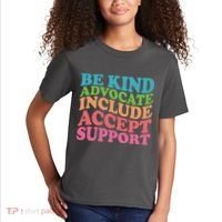 Be Kind Advocate Include Accept Support Autism Awareness Kids T-Shirt thumb 2