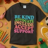 Be Kind Advocate Include Accept Support Autism Awareness Kids T-Shirt thumb 3