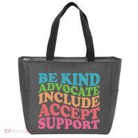Be Kind Advocate Include Accept Support Autism Awareness Tote Bag thumb 0