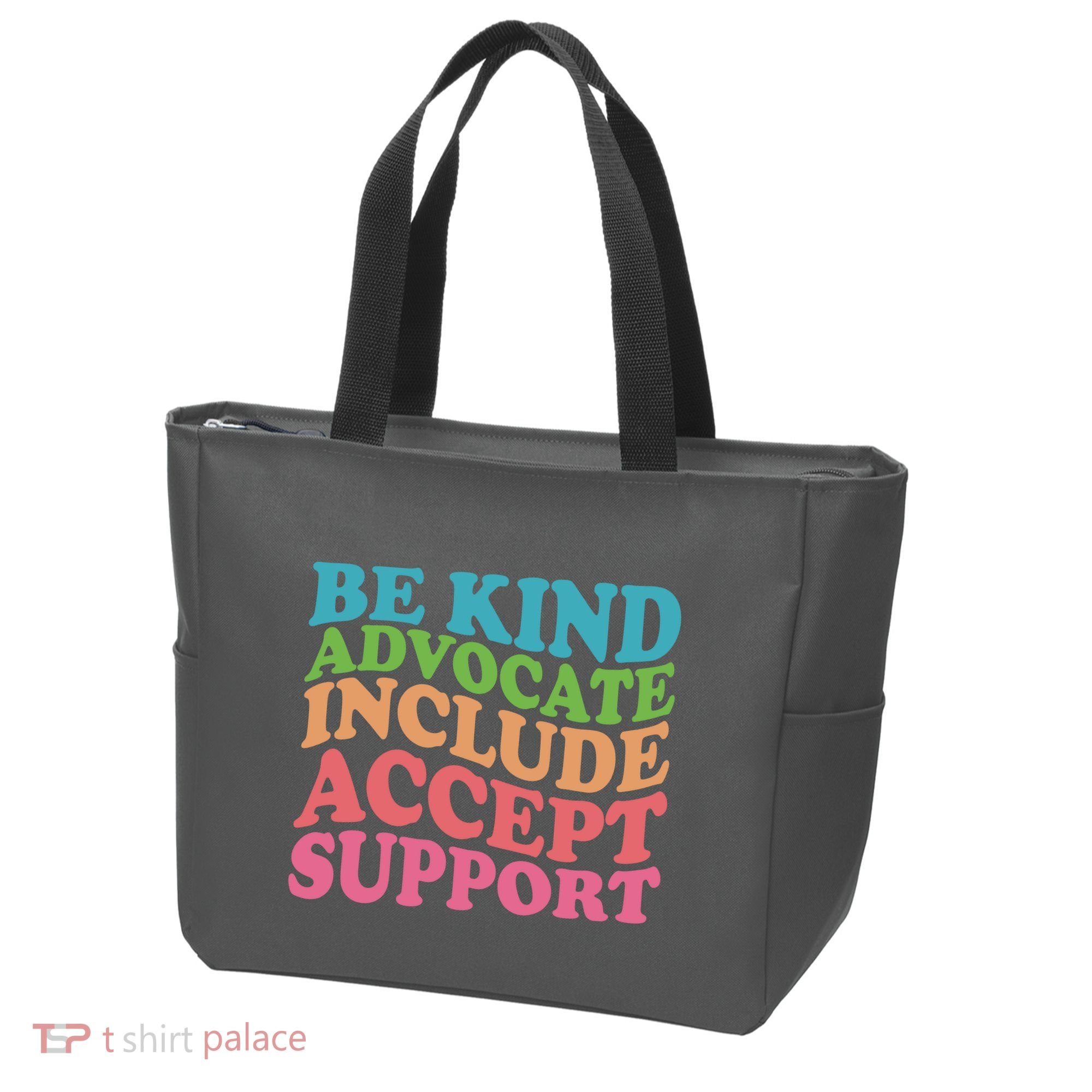 Be Kind Advocate Include Accept Support Autism Awareness Tote Bag
