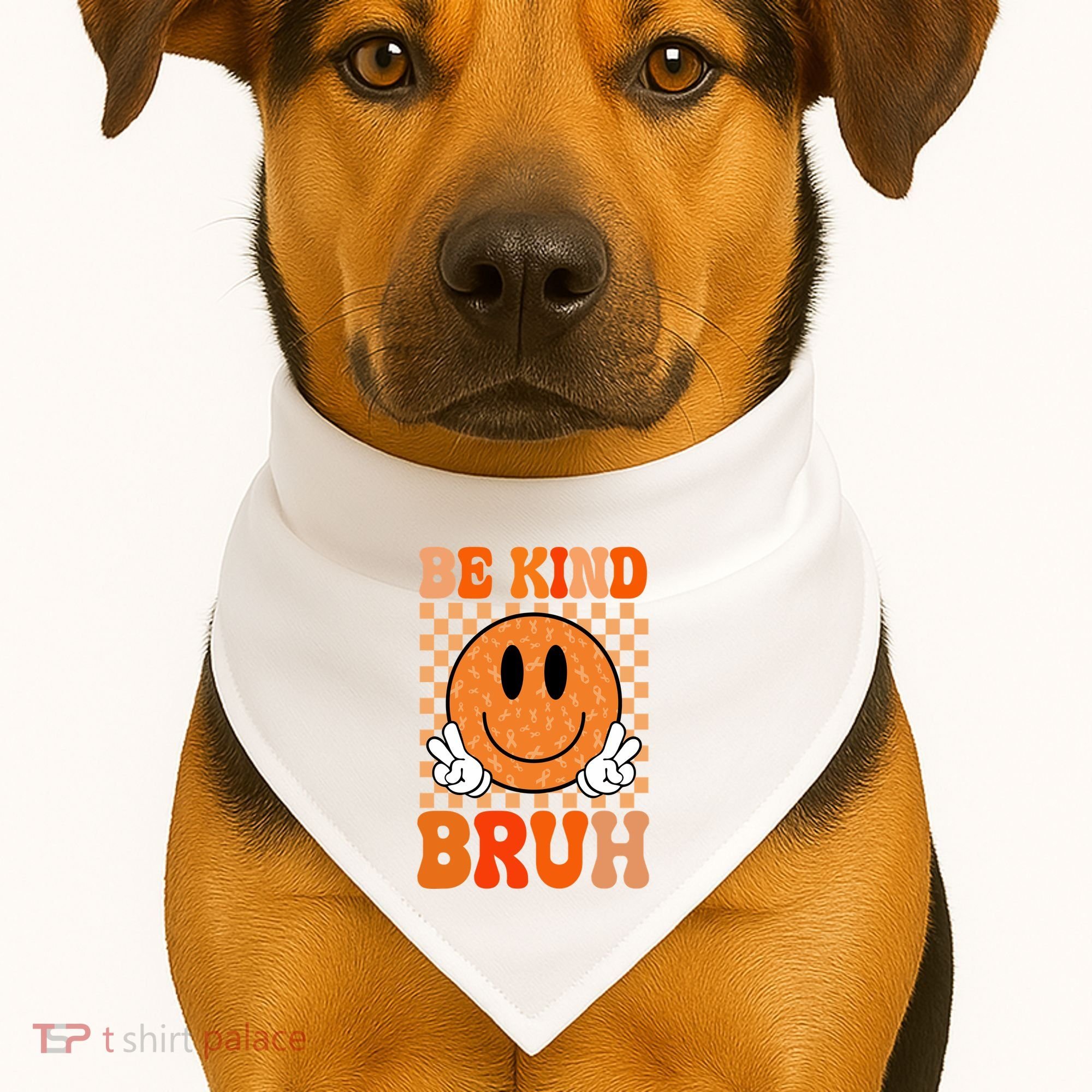 Be Kind Bruh Anti Bullying Smile Face USA-Made Doggie Bandana