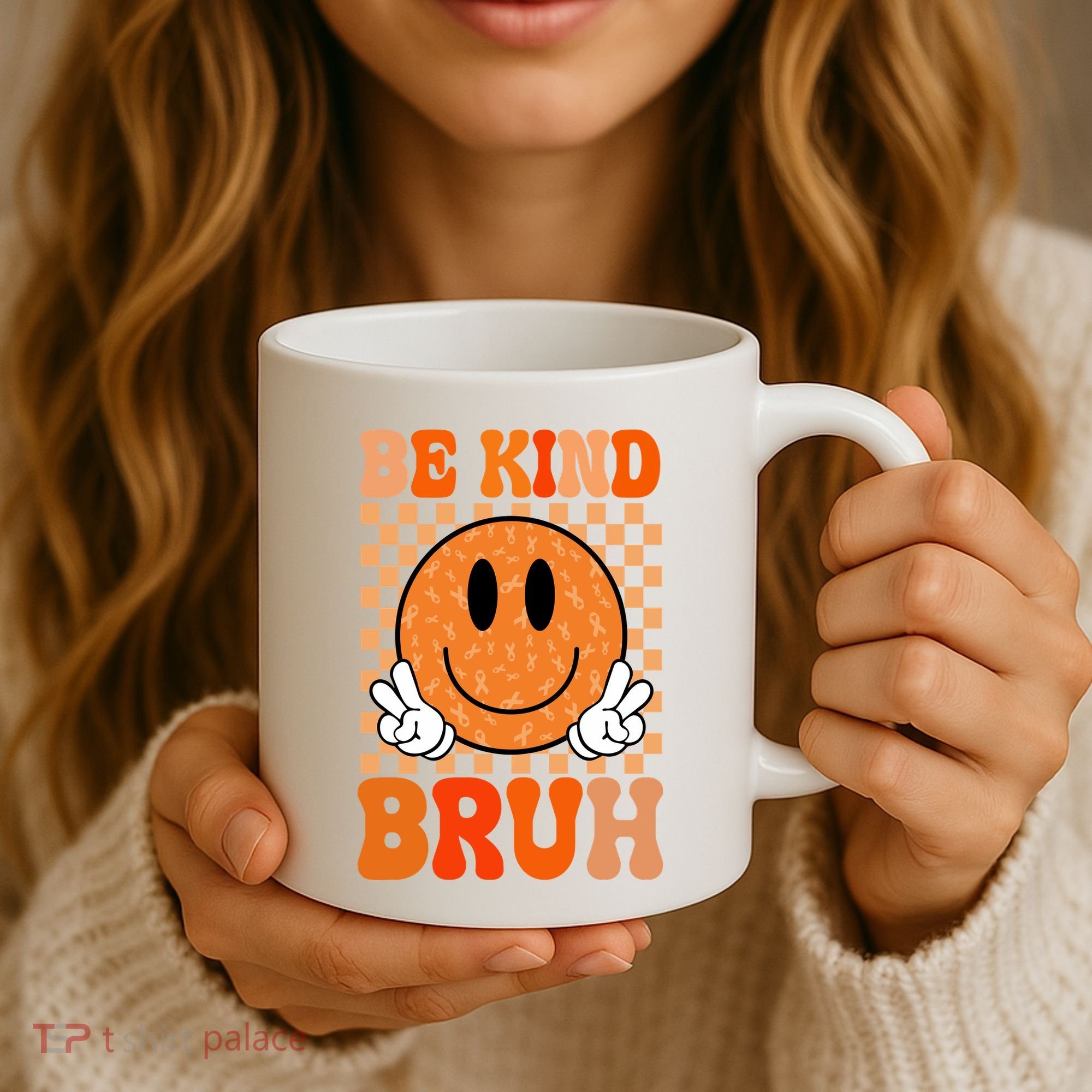 Be Kind Bruh Anti Bullying Smile Face Coffee Mug