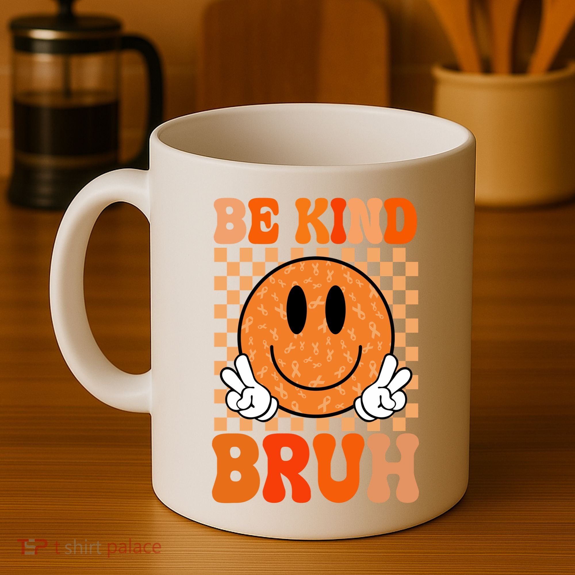 Be Kind Bruh Anti Bullying Smile Face Coffee Mug