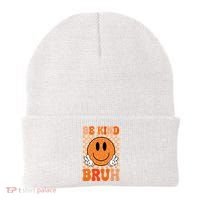 Be Kind Bruh Anti Bullying Smile Face Beanie thumb 0