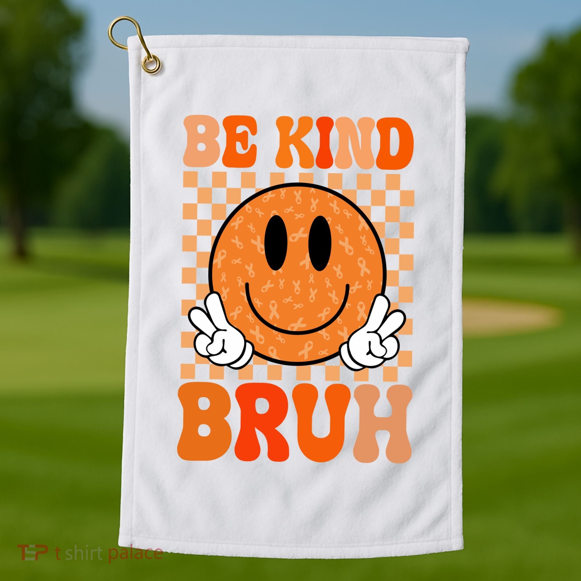 Be Kind Bruh Anti Bullying Smile Face Golf Towel