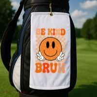 Be Kind Bruh Anti Bullying Smile Face Golf Towel thumb 2