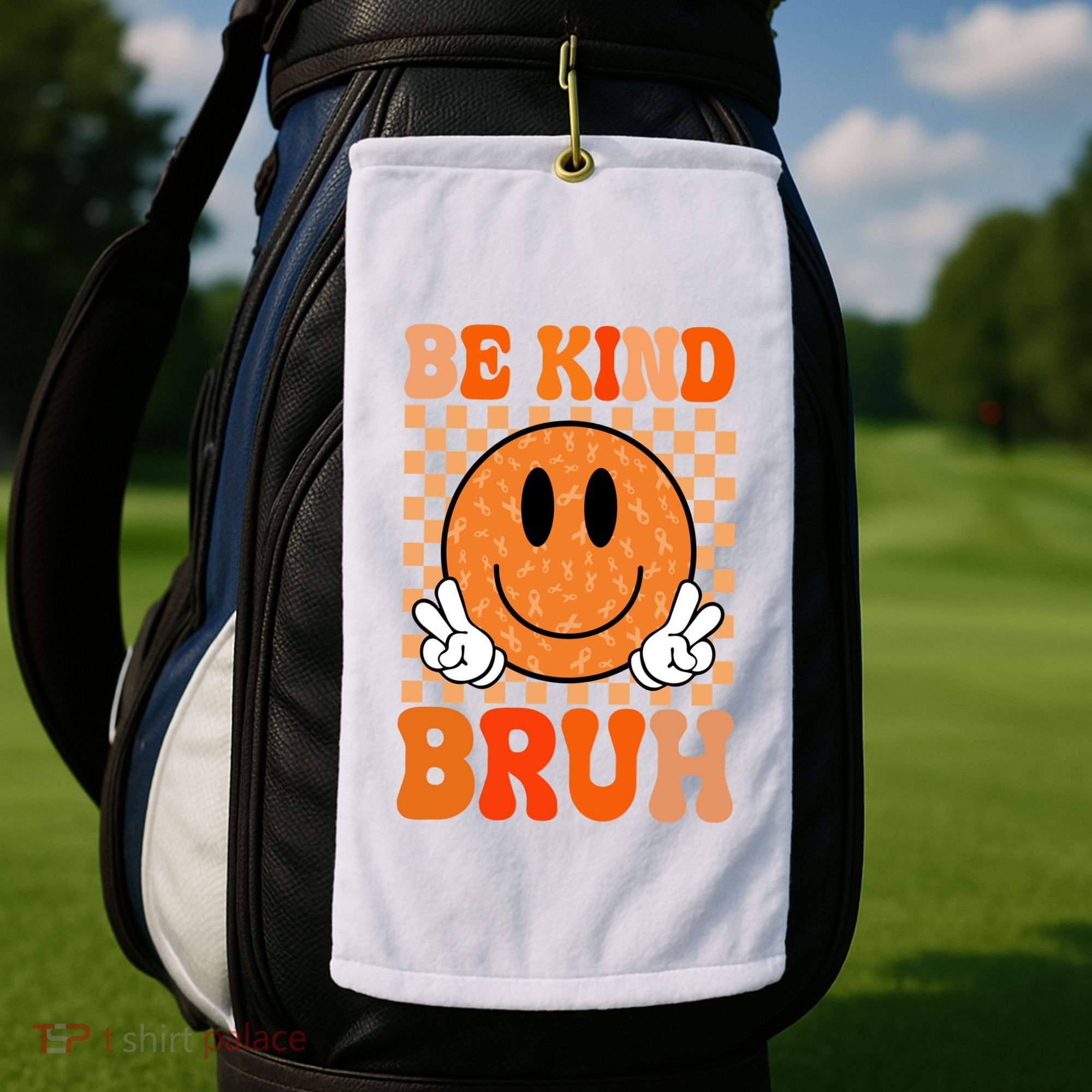 Be Kind Bruh Anti Bullying Smile Face Golf Towel