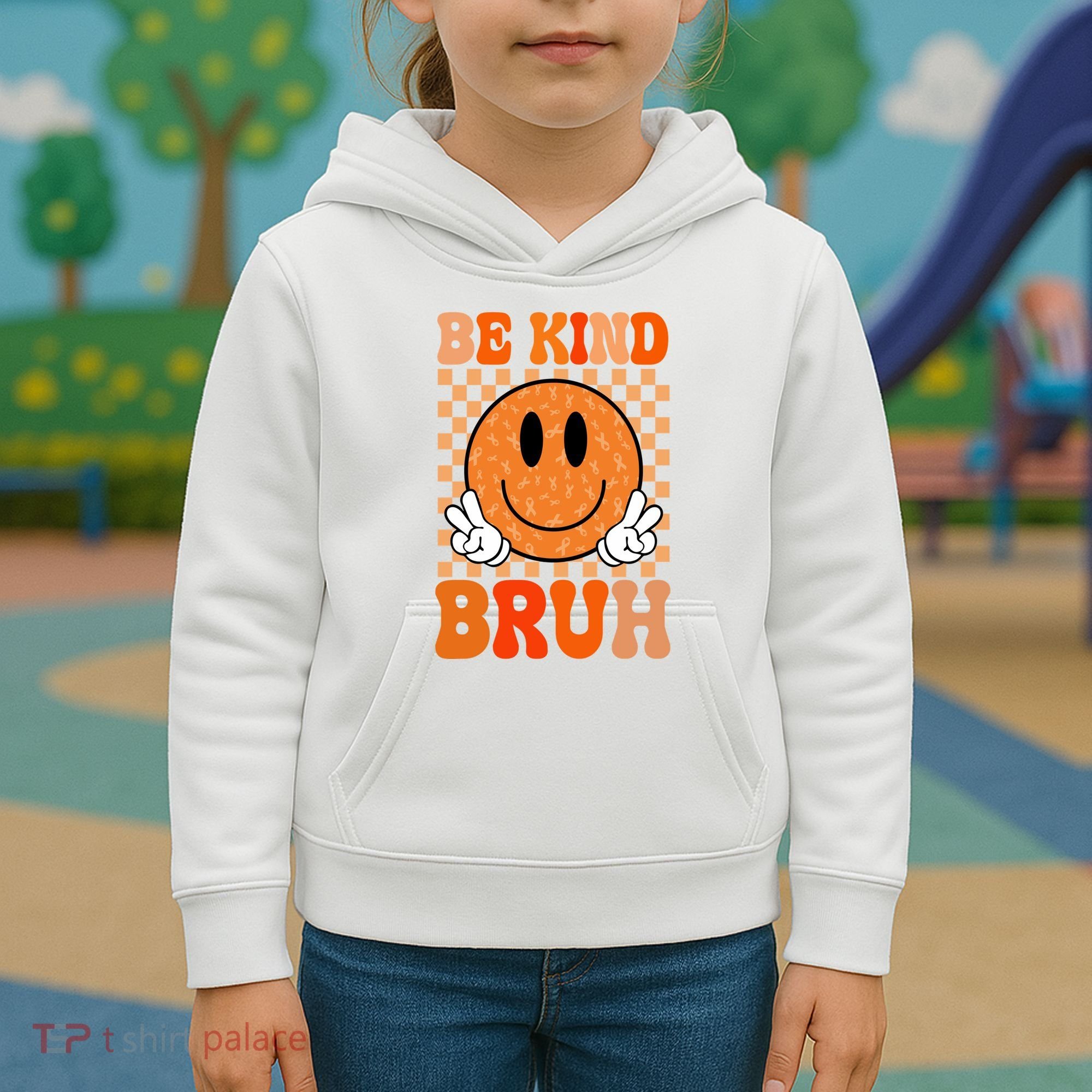 Be Kind Bruh Anti Bullying Smile Face Kids Hoodie