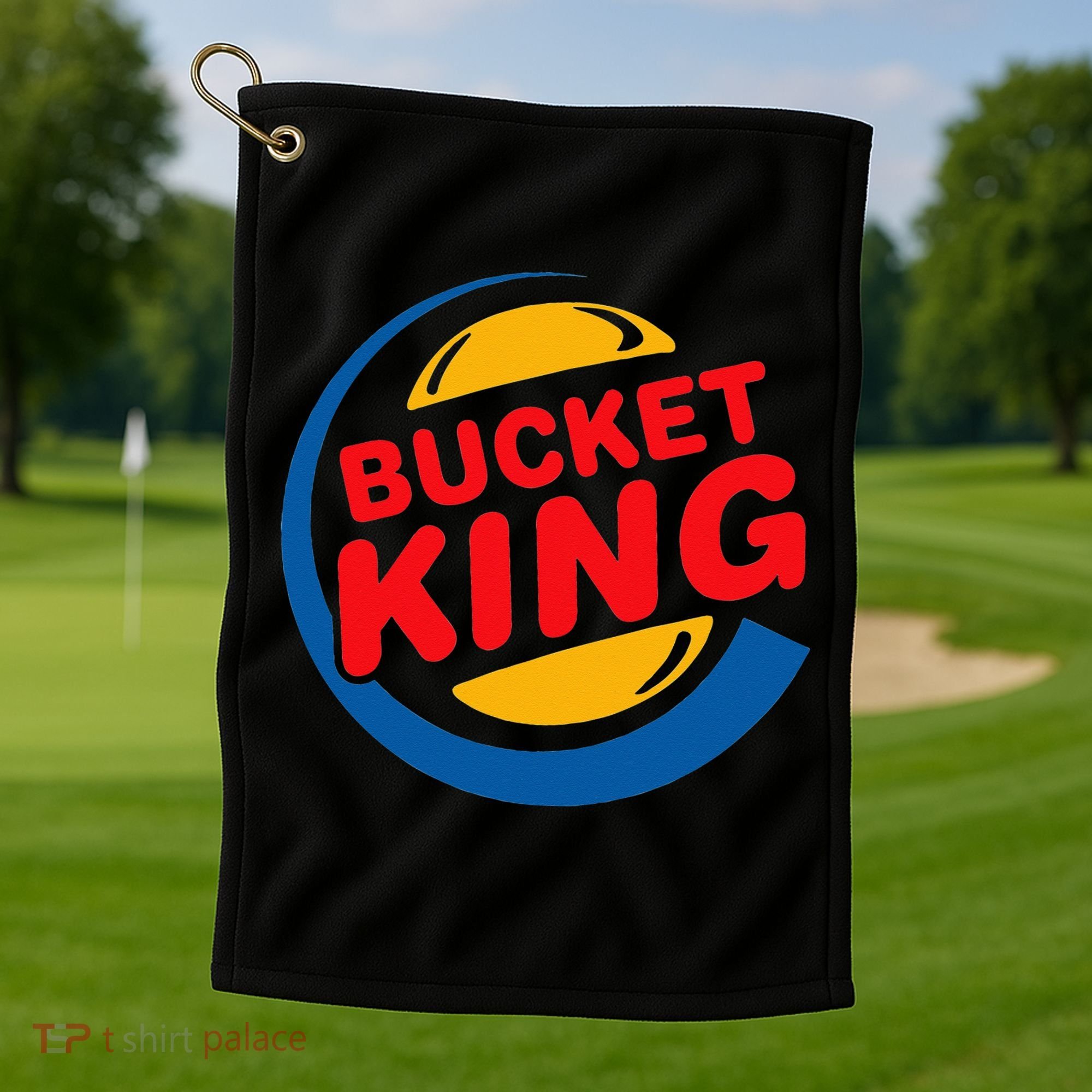 Bucket King Basketball Player Hoops Culture Funny Golf Towel