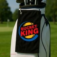 Bucket King Basketball Player Hoops Culture Funny Golf Towel thumb 2