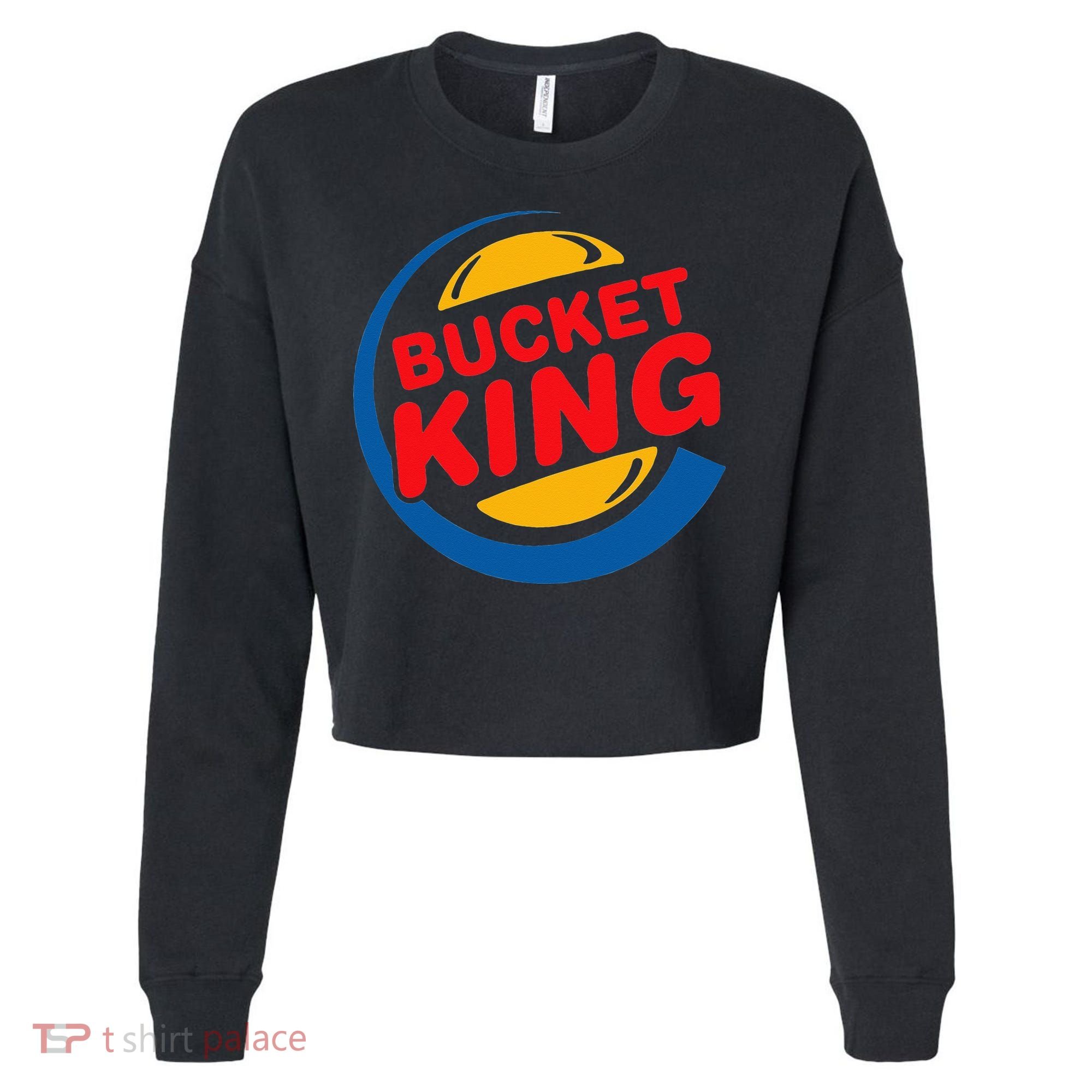 Bucket King Basketball Player Hoops Culture Funny Cropped Pullover Crew