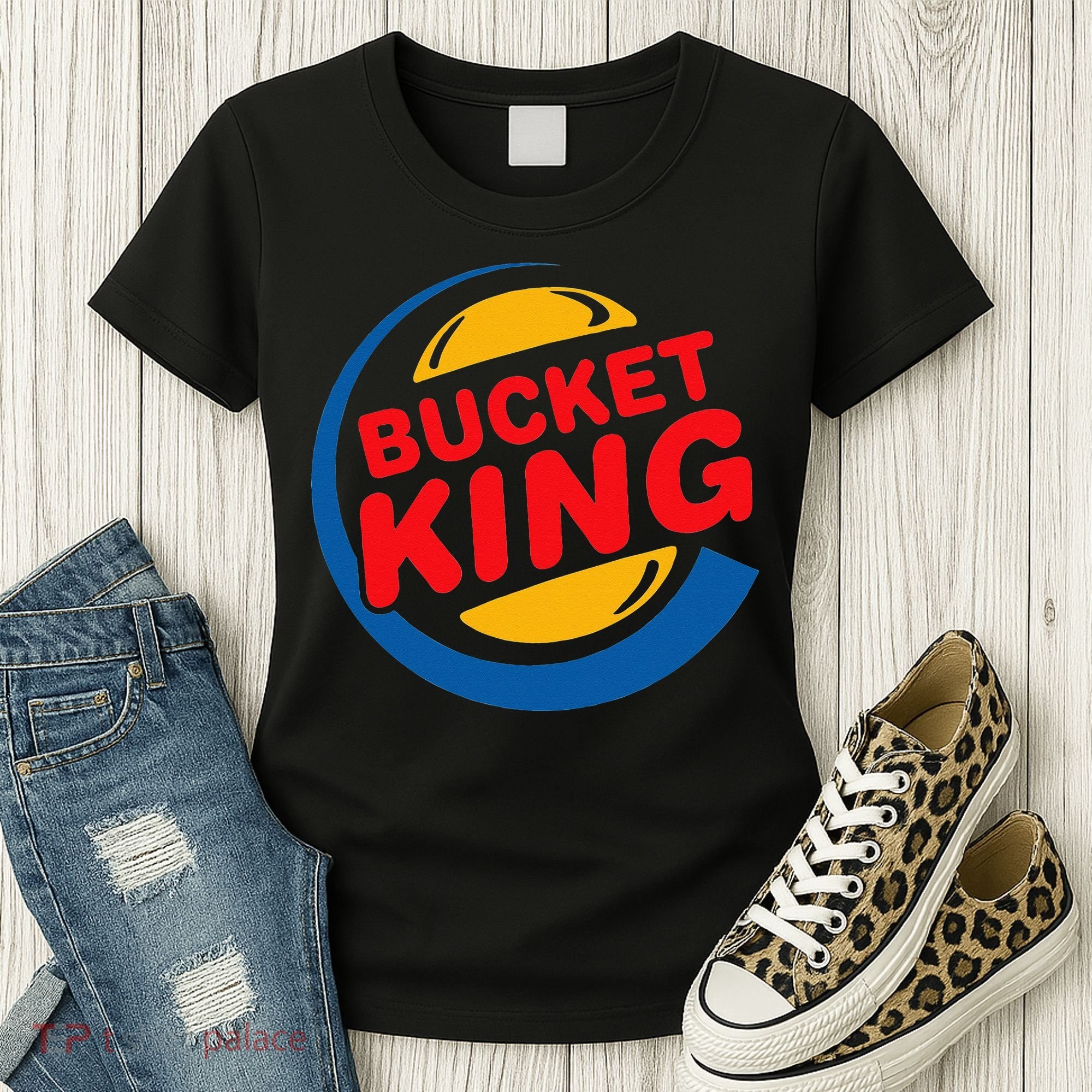 Bucket King Basketball Player Hoops Culture Funny Women's T-Shirt