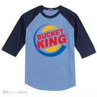 Bucket King Basketball Player Hoops Culture Funny Raglan Baseball Sleeve Shirt thumb 0