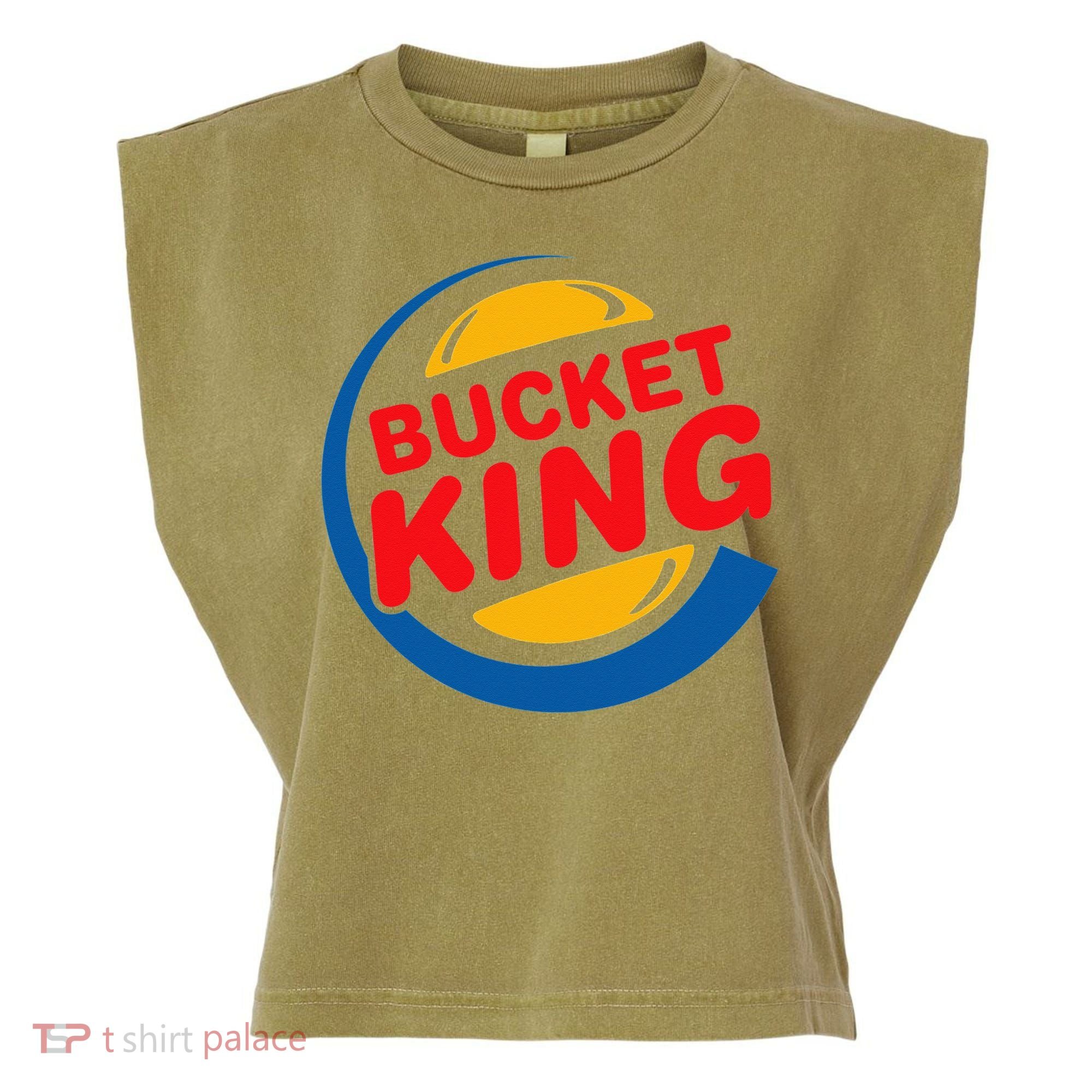 Bucket King Basketball Player Hoops Culture Funny Garment-Dyed Women's Muscle Tee