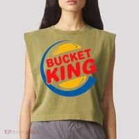 Bucket King Basketball Player Hoops Culture Funny Garment-Dyed Women's Muscle Tee thumb 2