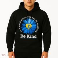 Be Kind Blue Sunflower Child Abuse Prevention Awareness Hoodie thumb 2
