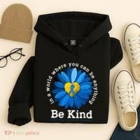 Be Kind Blue Sunflower Child Abuse Prevention Awareness Hoodie thumb 4