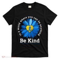 Be Kind Blue Sunflower Child Abuse Prevention Awareness T-Shirt thumb 0