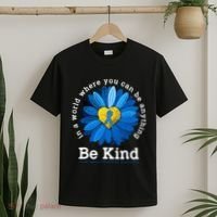 Be Kind Blue Sunflower Child Abuse Prevention Awareness T-Shirt thumb 2