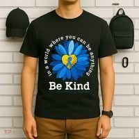 Be Kind Blue Sunflower Child Abuse Prevention Awareness T-Shirt thumb 6