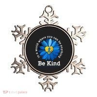 Be Kind Blue Sunflower Child Abuse Prevention Awareness Ornament thumb 0