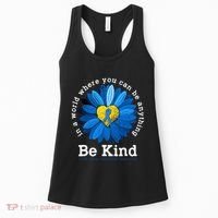 Be Kind Blue Sunflower Child Abuse Prevention Awareness Women's Tank Top thumb 0