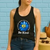 Be Kind Blue Sunflower Child Abuse Prevention Awareness Women's Tank Top thumb 2